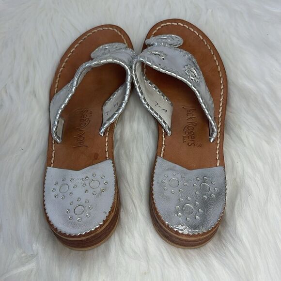 Jack Rogers Jack's Whipstitch Hamptons Slide Thong Sandals Sz 7 - Picture 4 of 7